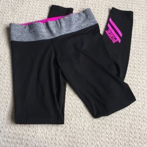 Pink black leggings